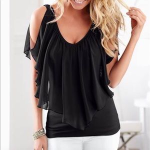 Venus Cold Shoulder Flutter Top! 💕